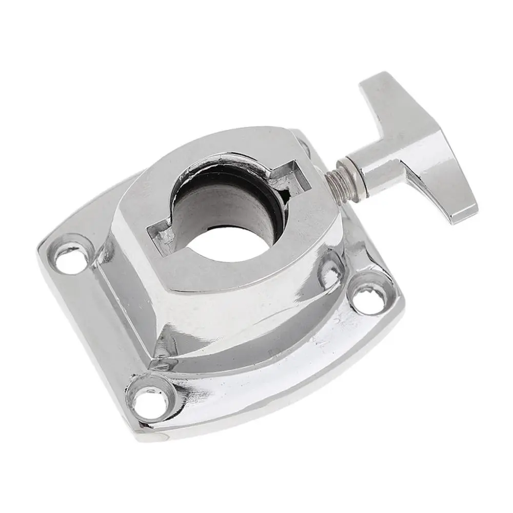 Chrome Tom Cymbal Holder Clamp - Universal Secure Clamping Bass Drum Mount Bracket, Drum & Percussion Accessory, Holds 5"/1-1/4" Diameter Cymbal, Stay Put for Band Use