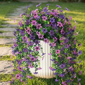 Everlasting Bloom 6-Piece Faux Hanging Orchids Set for Year-Round Vibrancy UV-Resistant & All-Weather Resilience Elevate Your Space with Perpetual Spring Glow