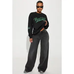 Lost As Always Stretch Baggy Jeans - Black Wash