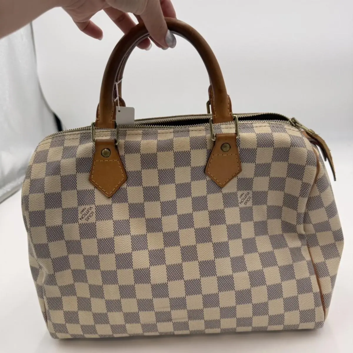Pre-owned Louis Vuitton As Shown Shoulder Bags Speedy Damier Azur AK749