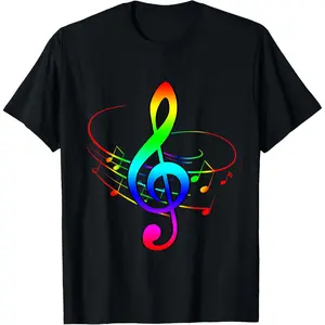 100% Cotton Musician Music Notes Treble Clef Gift Music T-Shirt