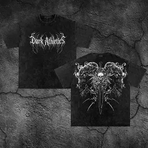 [Dark Athletics Series] Shadow Blade Gym Oversize Washed T-shirt, Gym Apparel, Workout Wear, Training Men's Top, Aesthetic Shirt, Discipline, Strength, Focus