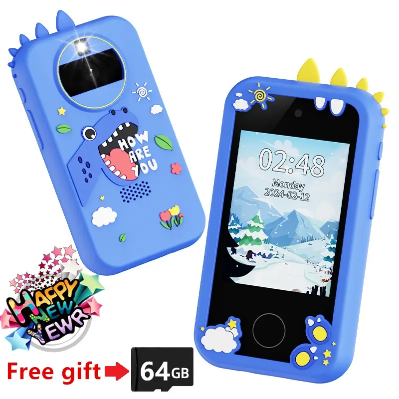 Kids Phone for Boys, 2.8" Touchscreen Toddler Toy Cell Phone with Dual Camera, Games, Music Player