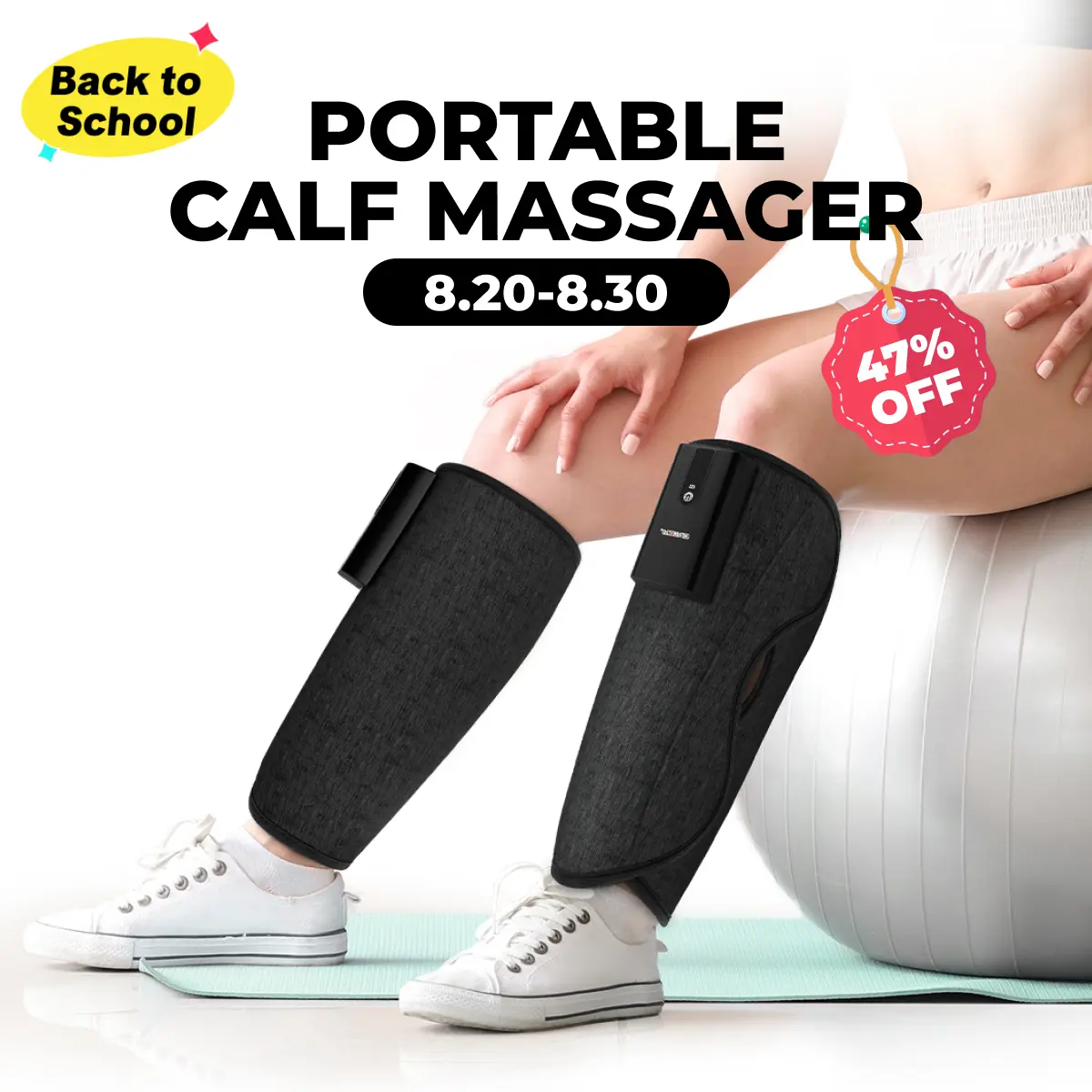 CINCOM Wireless Portable Leg Massager with Calf Airbags, Customizable Modes, Adjustable Intensity Levels - Portable Muscle Massagers, Self Care Products, Women's Relaxation Gifts