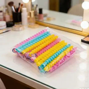 20pcs Set Hair Curling Rods, Spiral Hair Perm Rollers, DIY Hairdressing Styling Tools, Hair Accessories, Heatless Stylng Tool Type, Heatless Curler