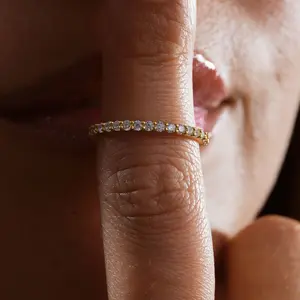 Diamond Tennis Ring, Moissanite Tennis Ring, Moissanite Handmade Ring, Tennis Unisex Ring Gift, Diamond Moissanite Ring