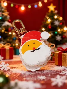 Cute Santa Claus pendant, mini keychain accessory, perfect gift for bags and backpacks, all season casual style, Halloween Gothic style, unique gift for friends and family during Christmas, Keychain Kawaii