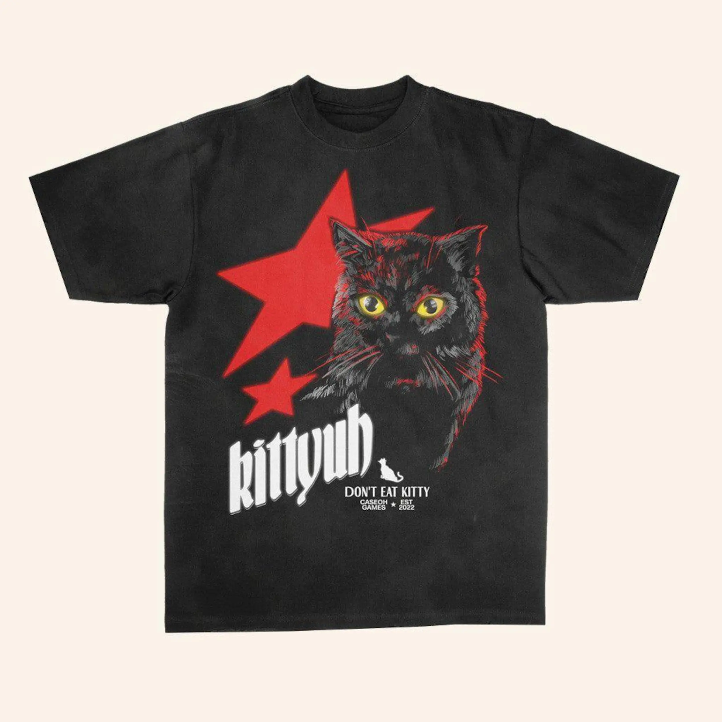 Caseoh Games Don't Eat Kitty Graphic Tee, Funny Gamer Meme Streamer Cute Unisex T-Shirt