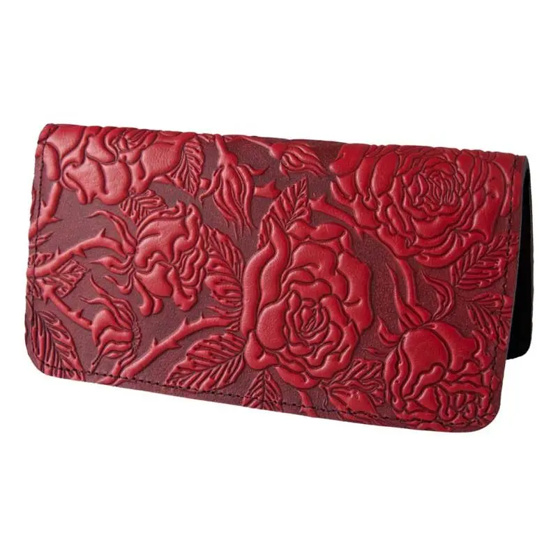Rose Leather Check Book Cover
