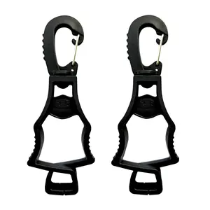 2 Pieces Work Glove Clips, Patented Glove Grabber Holder Clips for Pants, Black