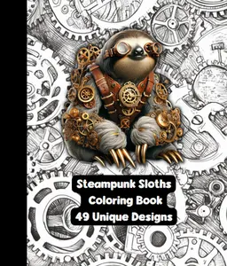 Steampunk Sloths - Adult Coloring Book - 49 Unique Designs: Transform Your Mindset - One Color At A Time! - Created and Designed By Feisty Mom Designs cute coloringbooks coloringbooks easy coloring