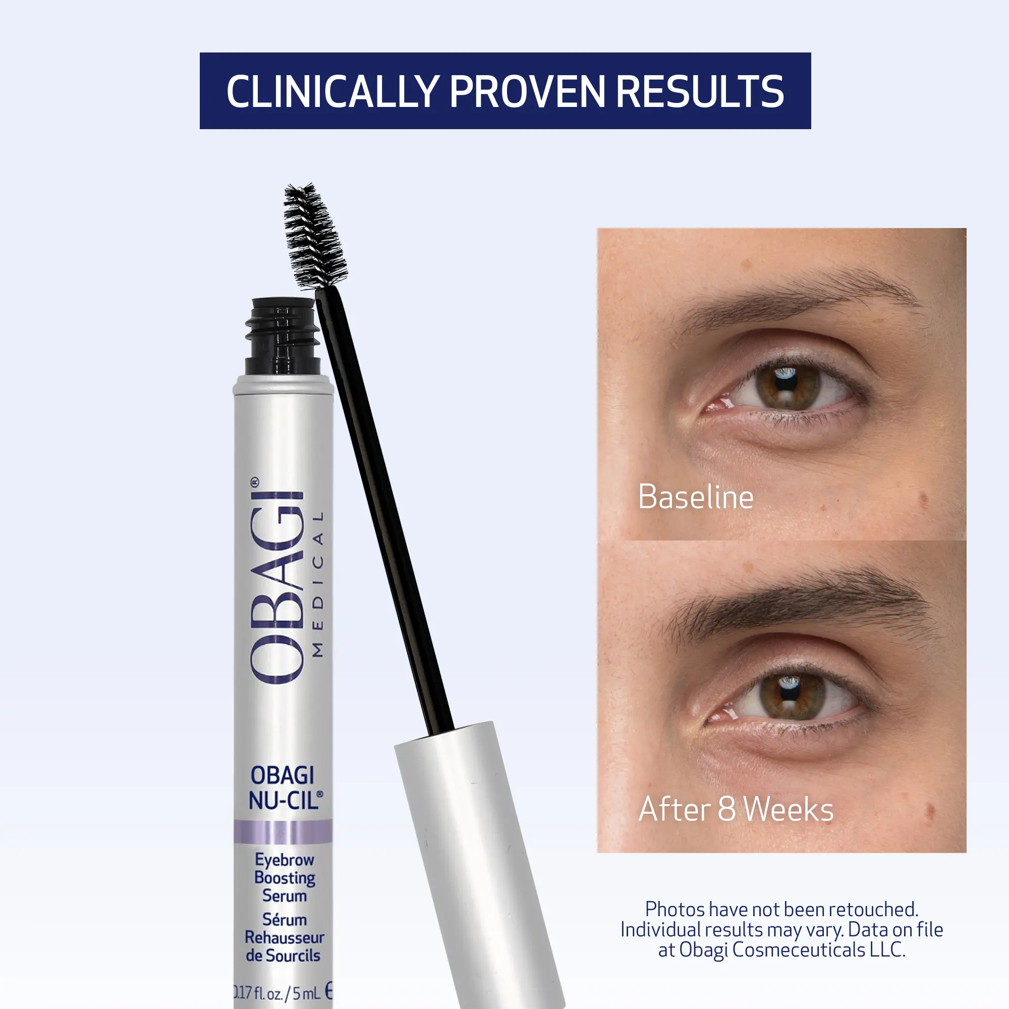 Obagi Nu-Cil Eyebrow Boosting Serum - Ultimate Eyebrow Growth Serum with Hyaluronic Acid - Dermatologist Approved for Thin, Patchy & Over-Tweezed Eyebrows - Fast Absorbing