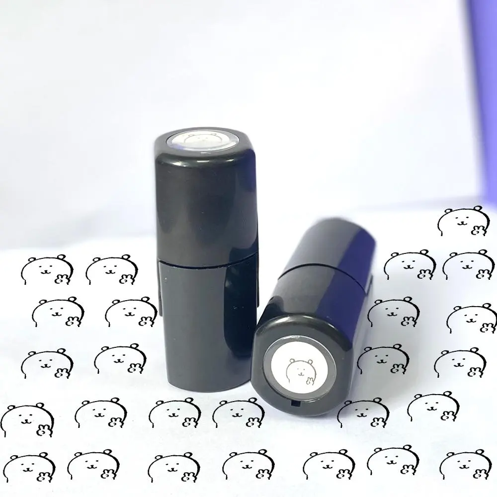 Cute Bear Pattern Stamp, 1 Count Funny Abstract Stamp, Round Self Ink Stamp, Reward Stamp, Office Stationery & Supplies