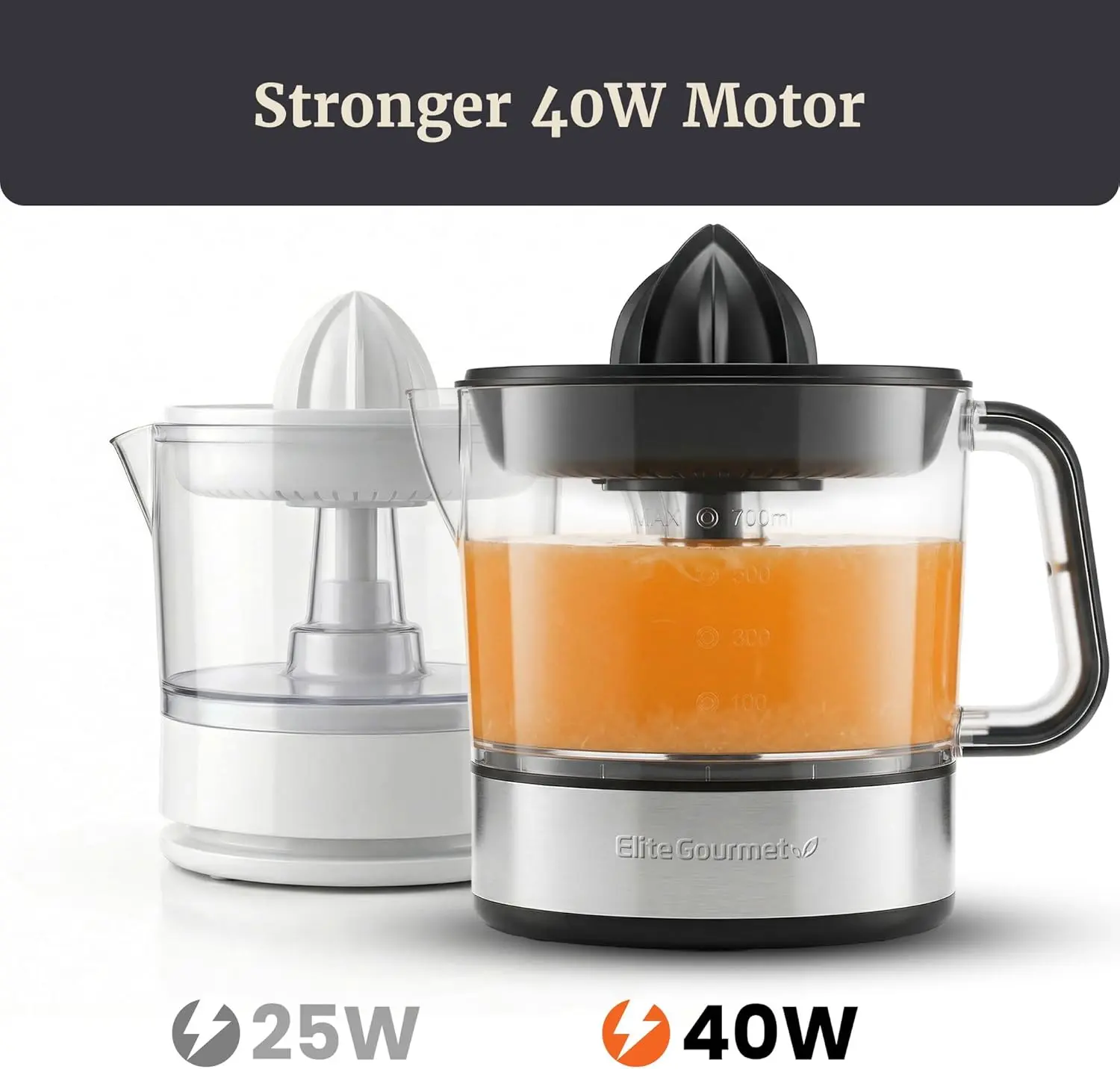 Elite Gourmet ETS623 BPA-Free 40W Electric Citrus Juicer, Compact