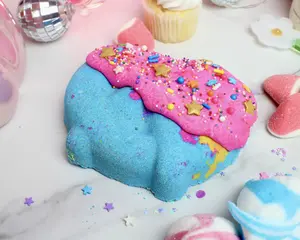 Brown Sugar Butter Blue Pretzels Bath Bomb Dipped in Bath Melts For Moisturizing Skin Cruelty Free Vegan