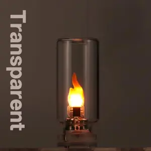Transparent USB LED Flame Light for Car & Bedroom Dynamic Flickering Mood Nightlight USB Powered Portable Decorative Lamp with Retro Glass Design