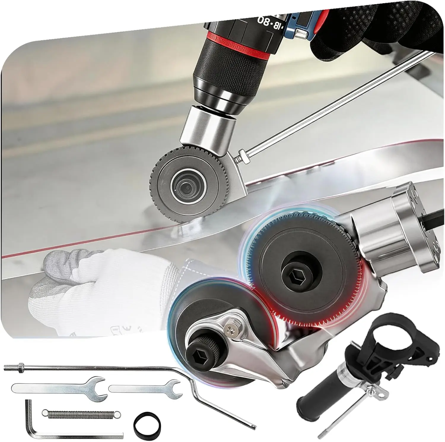 Upgraded Electric Drill Plate Cutter, Metal Nibbler Drill Attachment,Sheet Metal Cutter Tool with Adapter for Cutting Various Metals Materials Such As Aluminum,Steel,Copper,Iron