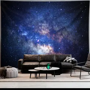 1 Piece Starry Twinkling Scenery Photo Backdrop for Living Room, Bedroom, Office, Home Decor and Party Streaming Background, Party Decorations Banners