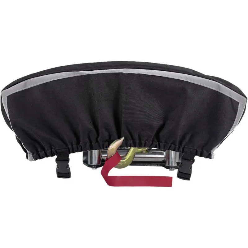Badlands Winch Cover 12000 Lb Waterproof, winch accessories, High Durability Heavy Duty Oxford Fabric Dust Prevention Sunproof with Reflective Ribbon for Electric Winch (Black)