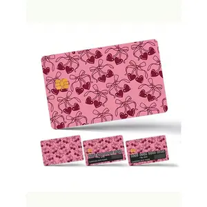 1pc/4pcs Creative Fruit Cherry Credit Card Stickers, PVC Anti-Fingerprint Bank Card Protector Sticker, Small Artistic Skin Sticker For Debit/ID Cards, School Supplies For Back To School Season,Back To School,School Supplies