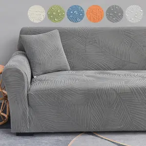 Elastic Sofa Cover with Free Pillowcase Stretchable Durable Nylon Polyester Blend Color Block Design for Living Room Bedroom Office Furniture Protector Waterproof Furniture Cover