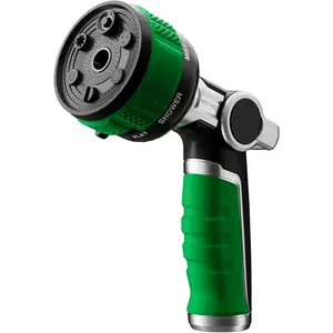 RESTMO Heavy Duty Garden Hose Nozzle, 9 Spray Patterns Water Hose Nozzle with Adjustable Spray Width & 2-Way Direction Control, High Pressure Hand Sprayer for Plants, Lawn, Car & Pet Washing