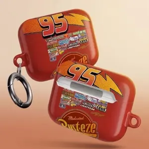 Racing Car 95 Lightning Red Soft Silicone Case for all Gen 1 2 3 4 & Pro 1 2, Aesthetic Air Pods Case Cover Protective