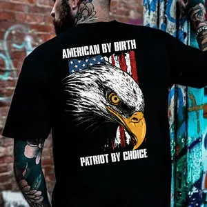 American by Birth Patriot by Choice Shirt – Bald Eagle Patriotic USA Flag T-Shirt for Men – Freedom Pride Hoodie