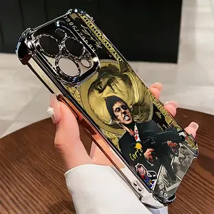Stylish Scarface Phone Case Compatible with for iphone Models 16, 15, 14, 13, 12, 11 Pro Max, X, XR, XS Max, 8, And 7 Plus, Featuring a Transparent Soft Back for Drop Protection.