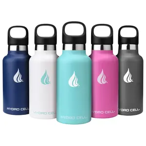 Hydro Cell 16oz Standard Mouth Stainless Steel Water Bottle with Straw Sports Cap
