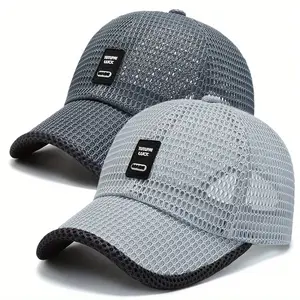 2pcs Summer Unisex Outdoor Sun Hats - Quick-Dry Breathable Mesh Wide Brim Duckbill/ Baseball Caps with Beach,, Fishing, Boating - Adjustable for men & Women (Duckbill & Large Brim Styles)