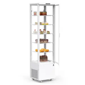 【GARVEE】Commercial Display Refrigerator 10.52 Cu.Ft Refrigerated Display Case with Single Door, Led Lighting, Double-Glazed Display Fridge, Auto Defrost & Air-Cooling, for Bakery, Store, Gym, Office