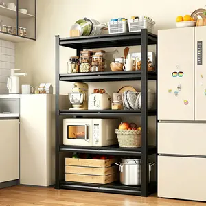 59"H Heavy-Duty Metal 5-Tier Standing Shelving Unit, Adjustable Industrial Storage Rack (59"H x 27.5"W x 11.8"D) for Garage, Kitchen, Basement