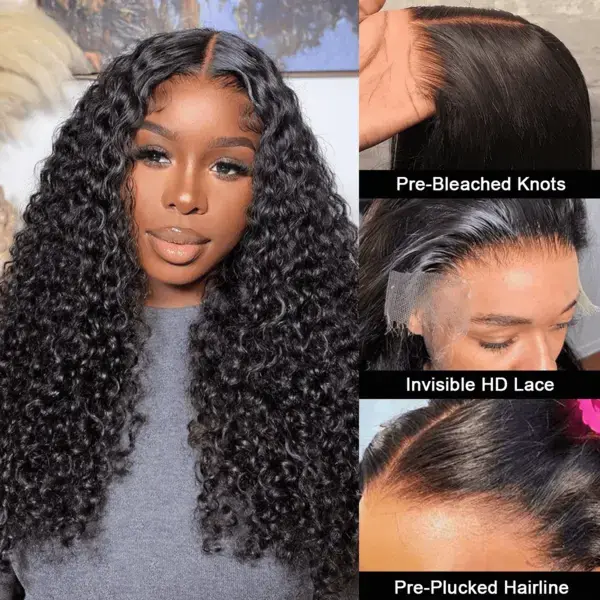 Cynosure Curly 13x6 Lace Front Wig Human Hair Pre Plucked Pre Bleached 220% density 13x6 HD Lace Frontal Wig Affordable Human Hair Wigs For Women