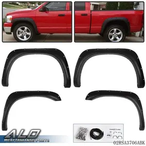 4pcs Fender Flares Fit For 02-08 Ram 1500/03-09 Ram 2500 3500 Pocket Rivet Style