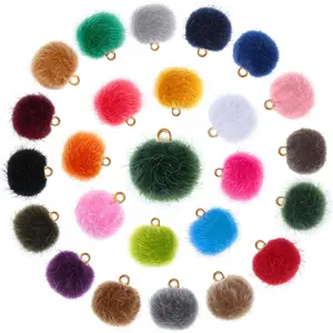168 Pieces Pompoms Earrings Metallic Colorful Pompoms Earrings Charms DIY Ball for Tassel Earrings Charm Pendant Keychain Jewelry, 24 Colors