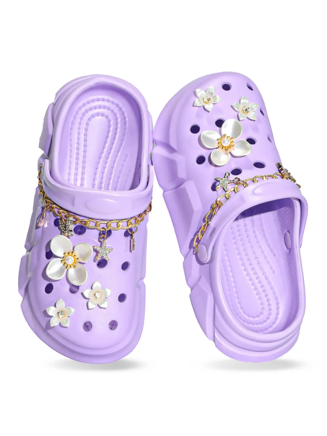 Women's Lightweight Purple Eva Clogs for Summer, Non-slip Thick Sole, Breathable Open-toe Beach Sandals In, Durable and Stylish Slip-on Shoes, Slipper