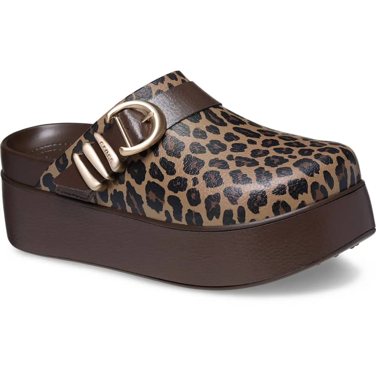 Crocs Women's Dylan Animal Platform Clogs with Metallic Buckle