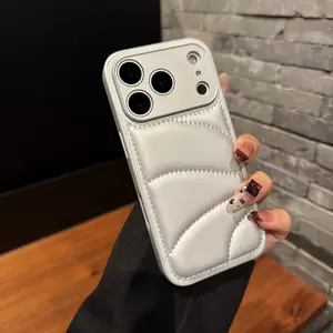Luxury Creative Down Jacket Pattern Shockproof Anti-Drop Phone Case Cover for Apple iPhone 17 Pro Max 16 Pro 15 14 13 12 11 Accessories