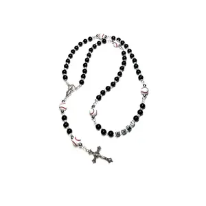 Black baseball sports name rosary