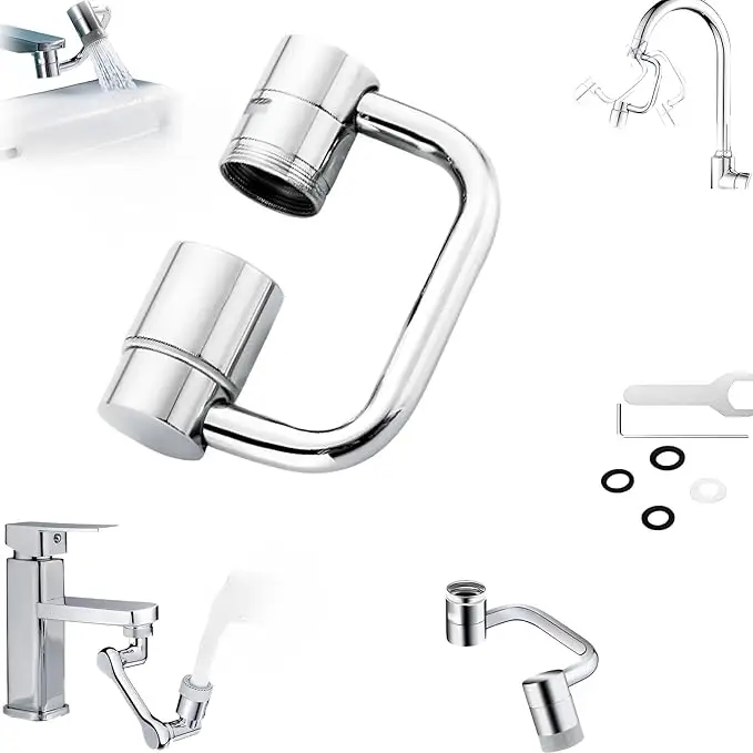 Rotatable Faucet Aerator Extension - for Effortless, All-Angle Control, Rotating Swivel Faucet Aerator Extender, Kitchen Bathroom Sink Faucets Sprayer