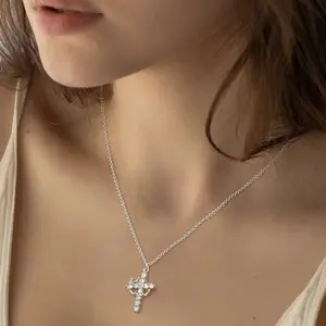 BOGO FREE! Trendy Crown Cross Necklace - Versatile Everyday Jewelry & Mom Gift Modern Versatile Accessories Necklinphalt Hypoallergenic AAAA+CZ