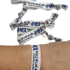 Type 1 Diabetes wrist bands, bracelets, elastic bands, stretchy ties Peace Love Cure Diabetes