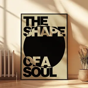 SOUL - Modern Contemporary Typography Poster, Abstract Soul-Shaped Wall Art Minimalist Inspirational Decor, Fine Art Print for Modern Spaces
