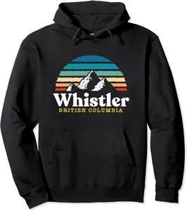 Whistler, British Columbia - USA Ski Resort 1980s Retro Pullover Hoodie - Robynreede Shop 91B07ZN3DHZY