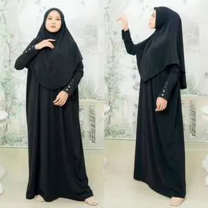 Adha Labels Woman Long-Sleeve Dress + Hijab Khimar Sadiyya Stylish Muslim Dress Set