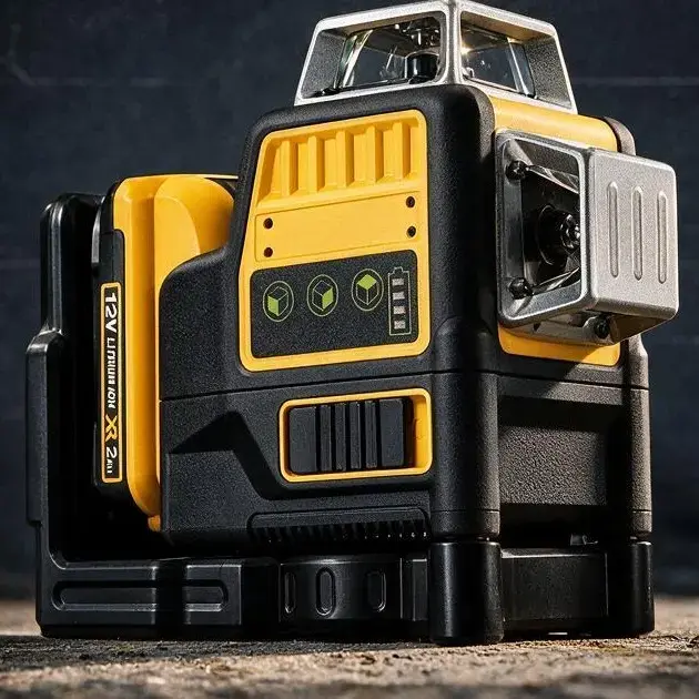 【Best-selling product】Complete 12V Lithium Laser Level System: 3D 360° Green Beam, 12 Precision Lines, IP65 Dust/Water Resistant & Over-Mold Protection
