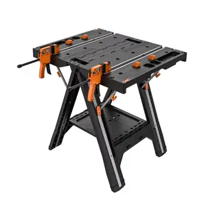 WORX Pegasus Work Table 31-in L x 32.0-in H Black, Orange Plastic Portable Work Bench