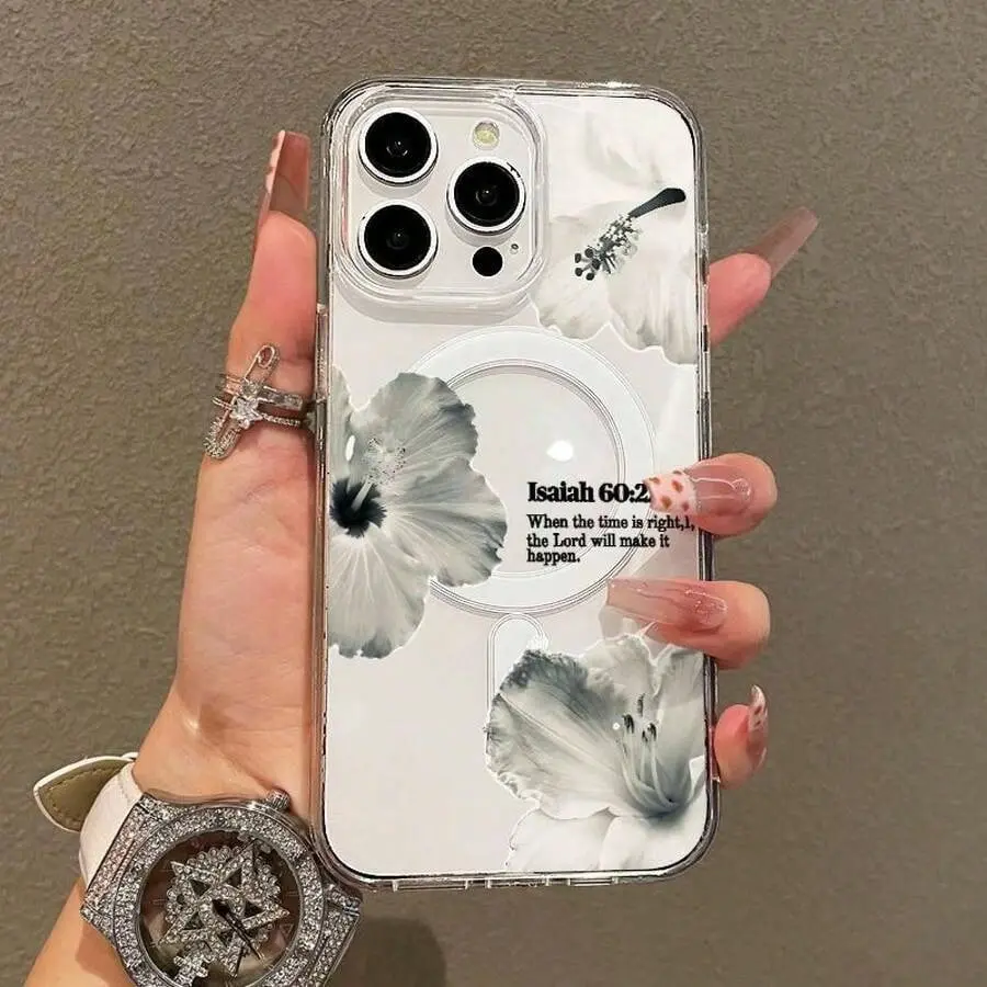 Magnetic Case For IPhone11/12/13/14/15/16/17/Promax, Isaiah 6022 Bible Verse Floral Ultra Slim, MagSafe Support, Shockproof | Playful & Fun Style