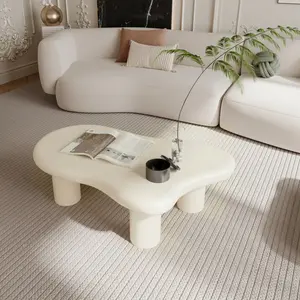 [SOIYELIFE] 40 Inch Cloud Shaped Coffee Table for Living Room, Beige   Cool furniture